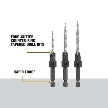 DEWALT Countersink Drill Bit Set #6, #8, #10, 3-Piece (DW2535)