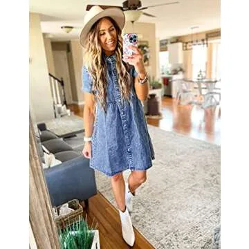 LookbookStore Women's Denim Babydoll Dress - Versatile Style