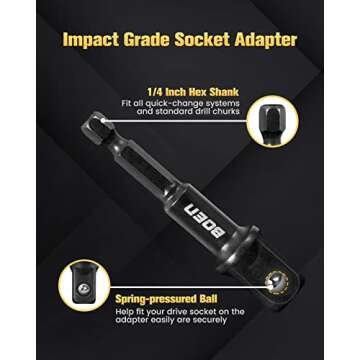 BOEN Impact Grade Socket Adapter Set - Durable 3-Piece Set