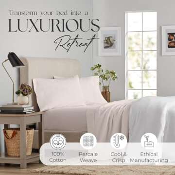 SUPREME ELEGANCE Full Light Pink Bed Sheet Set – Luxury Cotton Bedding for Full Beds