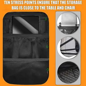 YaKuss Car Backseat Organizer,Kick Mats Back Seat Protector with Touch Screen Tablet Holder,9 Storage Pockets, Waterproof Car Back Seat Organizer for Kids, Car Travel Accessories,Black (1.0, 1 Pack)