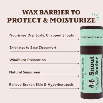 Natural Dog Company Snout Soother Dog Nose Balm for Paws, 2 oz. Stick, Moisturizes & Soothes Dry Cracked Noses, Plant Based Cream