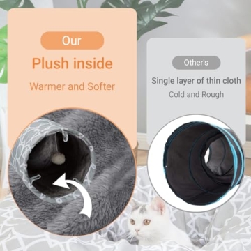 LUCKITTY Geometric Cat Tunnel with Plush Interior for Pets