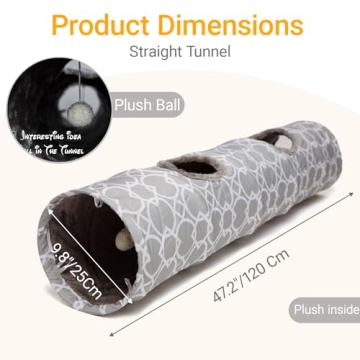 LUCKITTY Geometric Cat Tunnel with Plush Interior for Pets