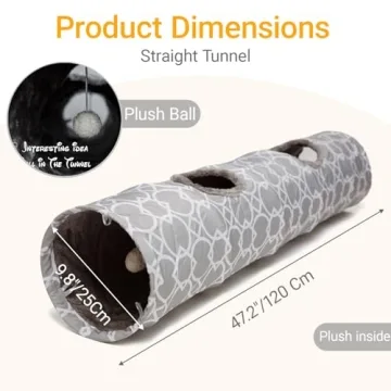 LUCKITTY Geometric Cat Tunnel with Plush Interior for Pets