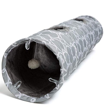 LUCKITTY Geometric Cat Tunnel with Plush Interior for Pets