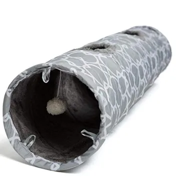 LUCKITTY Geometric Cat Tunnel with Plush Interior for Pets