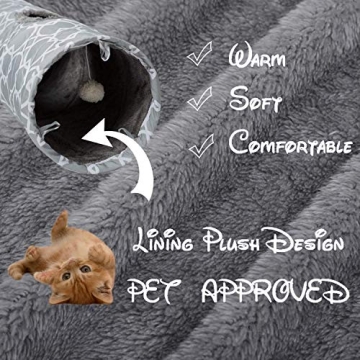 LUCKITTY Geometric Cat Tunnel with Plush Interior for Pets
