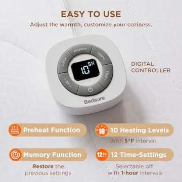 Bedsure Heated Mattress Pad Twin with 10 Heat Settings