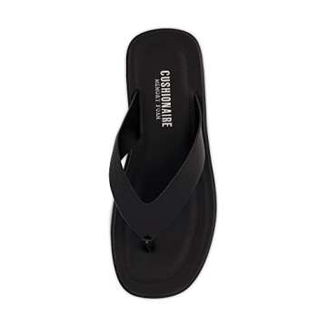 CUSHIONAIRE Women's Pippin thong platform sandal with +Memory Foam, Black 9
