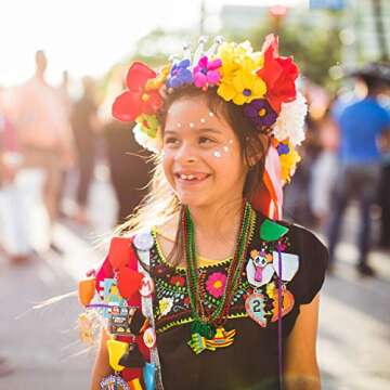 Jollylife 21PCS Cinco de Mayo Fiesta Necklaces - Colorful Party Supplies
