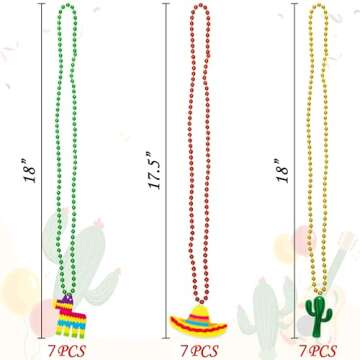 Jollylife 21PCS Cinco de Mayo Fiesta Necklaces Party Favors