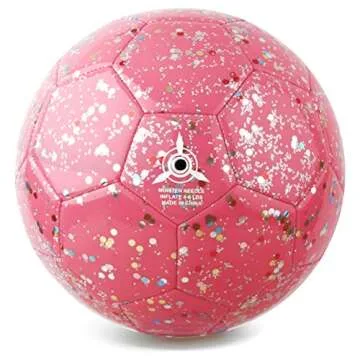 PP PICADOR Soccer Ball Kids Size 3, Glitter Shiny Sequins Toddler Soccer Balls with Pump for Girls Boys Ages 4-6-8 6-12 Child Baby Gift(Pink)