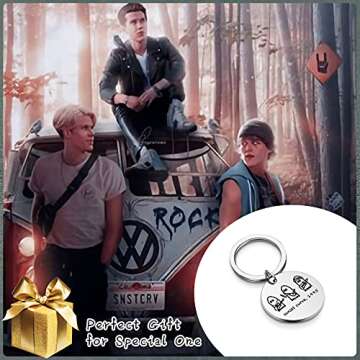 HELAN Sunset Curve Ghost Band Gift Sunset Curve Keychain TV Show Inspired Gift Julie & Phantoms Inspirational Gift Music Lover Gift for Music Lover (Sunset Curve 1988-KE2)