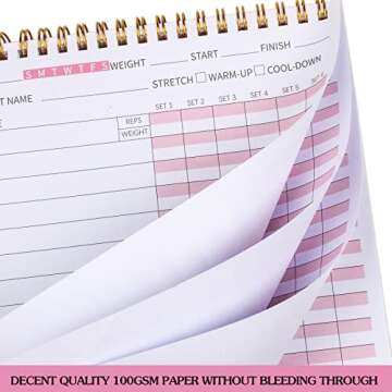 Fitness Journal Workout Planner Notepad For Women & Men Weight Loss,Daily Gym,Exercise Goals,Bodybuilding Progress,Wellness Tracker,6.7 X 9.4 inches, 60 sheets