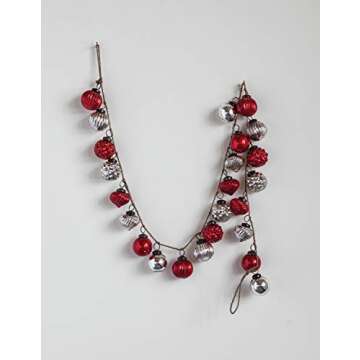 Creative Co-Op Mercury Glass Ornamental Garland Elegant Holiday Decor