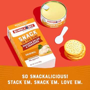 Bumble Bee Snack on the Run Chicken Salad with Crackers Kit, 3.5 oz - Ready to Eat, Spoon Included - Shelf Stable & Convenient Protein Snack