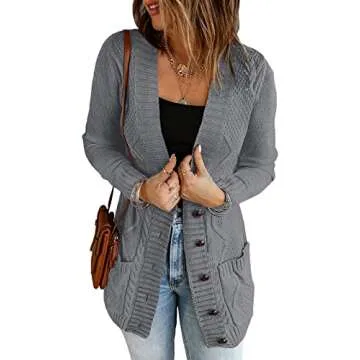 Luvamia Women's Cable Knit Sweater for Cozy Elegance