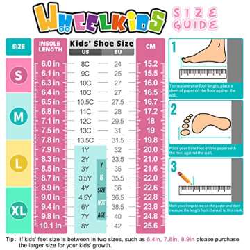 Truwheelz Rainbow Roller Skates for Girls Ages 6-12 & 3-5 | Adjustable Light up Roller Skates for Kids