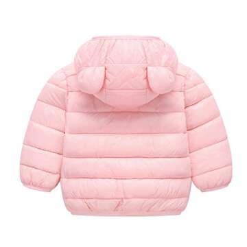 Winter Down Coats for Kids Baby Boys Girls Light Puffer Padded Jacket Bear Hoods Infant Outerwear Pi...