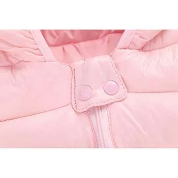 Winter Down Coats for Kids Baby Boys Girls Light Puffer Padded Jacket Bear Hoods Infant Outerwear Pink