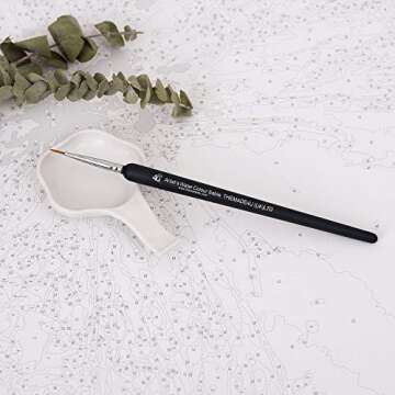 MADE4U [Waters Series 3] [20"] [Wood Framed] Paint by Numbers Kit with Brushes and Paints (Snow Mountain and Creek HHGZG087)