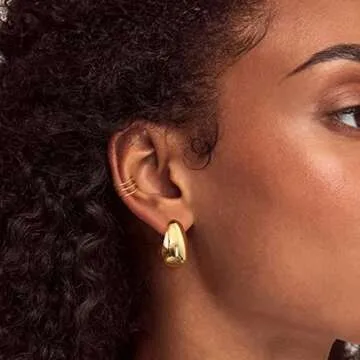 ORNAPEADIA Gold Hoop Earrings for Women Stylish and Hypoallergenic