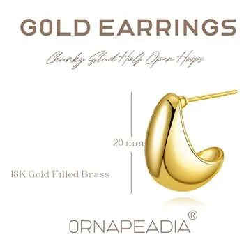 ORNAPEADIA Gold Hoop Earrings for Women Stylish and Hypoallergenic