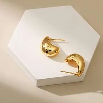 ORNAPEADIA Gold Hoop Earrings for Women Stylish and Hypoallergenic