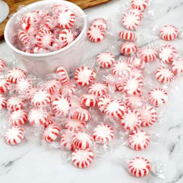 Starlight Peppermint Candy, 2 Pound Bulk Candy (Approx. 150 pcs.), Individually Wrapped Peppermint, Starlight Mints