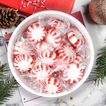 Starlight Peppermint Candy, 2 Pound Bulk Candy (Approx. 150 pcs.), Individually Wrapped Peppermint, Starlight Mints