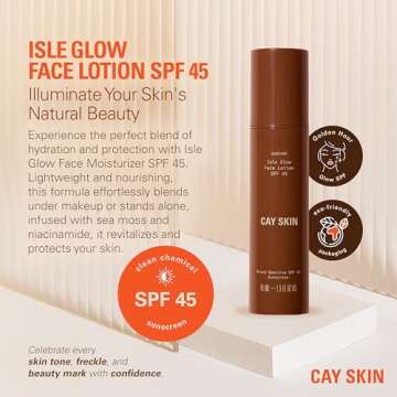 Isle Glow Face Moisturizer with SPF 45 – Skincare Moisturizer w/Sea Moss, Niacinamide, & More – ...