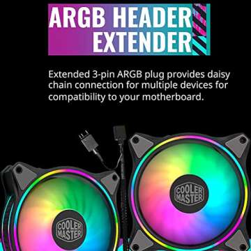 Cooler Master MasterFan MF120 Halo Duo-Ring Addressable RGB Lighting 120mm Fan, Absorbing Rubber Pad...
