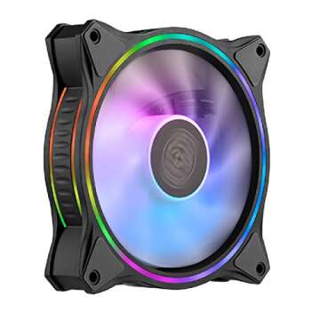 Cooler Master MasterFan MF120 Halo Duo-Ring Addressable RGB Lighting 120mm Fan, Absorbing Rubber Pads, PWM Static Pressure for 5V 3-Pin ARGB,NOT Work with 4-pin RGB or Standard RGB+12V(MF120 Halo)