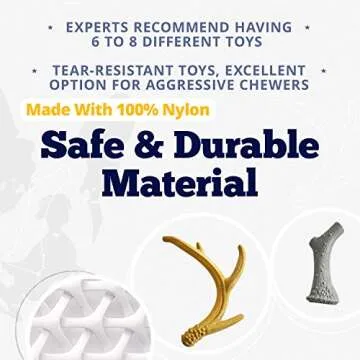 Durable Chew Toys Set for Puppies - Nylon Antlers