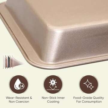 Good Dee's Brownie Pan with Dividers, Non Stick Baking Pan Sets, Carbon Steel Bakeware Tray with Grips for Oven Baking, 18 Pre-Cut Square Molds for Brownies (12'' X 8'' X 2'')
