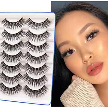 Losha Eyelashes Natural Look Faux Mink Lashes Pack Handmade Fluffy False Eyelashes 14 Pairs Eye Lash...