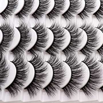 Losha Eyelashes Natural Look Faux Mink Lashes Pack Handmade Fluffy False Eyelashes 14 Pairs Eye Lashes (M809)