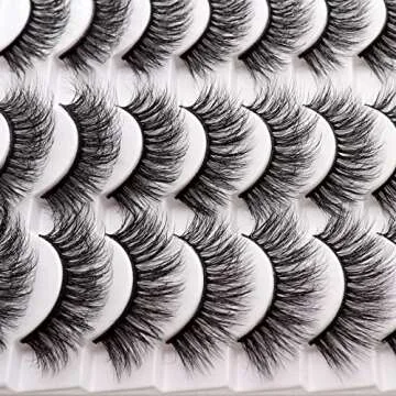 Losha Eyelashes Natural Look Faux Mink Lashes Pack Handmade Fluffy False Eyelashes 14 Pairs Eye Lashes (M809)