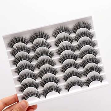 Losha Eyelashes Natural Look Faux Mink Lashes Pack Handmade Fluffy False Eyelashes 14 Pairs Eye Lashes (M809)