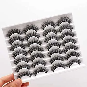 Losha Eyelashes Natural Look Faux Mink Lashes Pack Handmade Fluffy False Eyelashes 14 Pairs Eye Lashes (M809)
