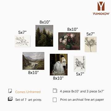 Vintage Modern Farmhouse Wall Decor - Neutral Wall Art for Boho French Country - Aesthetic Flower Po...