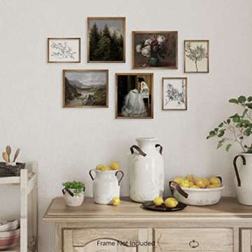 Vintage Farmhouse Wall Decor – Aesthetic Floral Prints Set
