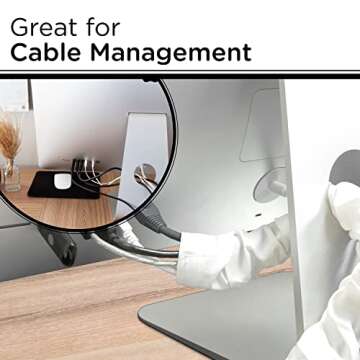 Cordinate Fabric Cord Cover 2 Pack, 6 Ft, Cable Management and Hider, Easy Installation, Great for Lamps, Light Fixtures, and Desks, Eggshell White, 48656