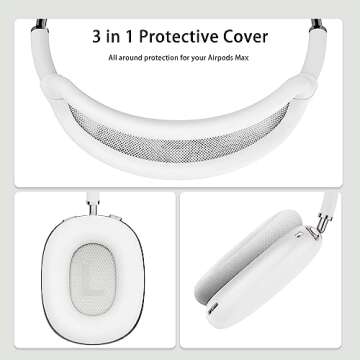 Stylish 3 in 1 Silicone Case for Apple AirPods Max