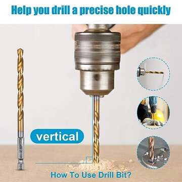 Hex Drill Bit Set, [19+1 PCS] Premium Hex Shank Drill Bit Set, 1/16"-1/4" Drill Bits for Metal, 4241 High Speed Steel Small Drill Bits, Quick Change Drill Bits for Wood, Twist Drill Bit Set