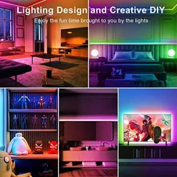 TJOY 50ft Bluetooth LED Strip Lights, Music Sync 5050 LED Light Strip RGB Color Changing LED Lights Strip with Phone Remote, LED Lights for Bedroom Kitchen TV Party TIKTOK DIY (APP+Remote +Mic)