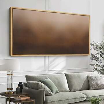 SIGNFORD Extra Large Framed Canvas Print Wall Art Abstract Earthy Gradient Warm Brown Tones Illustra...