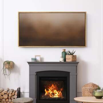 SIGNFORD Extra Large Framed Canvas Print Wall Art Abstract Earthy Gradient Warm Brown Tones Illustrations Modern Art Calm Warm for Living Room, Bedroom, Office - 60"x30"