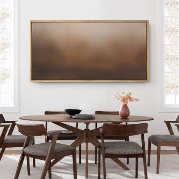 SIGNFORD Extra Large Framed Canvas Print Wall Art Abstract Earthy Gradient Warm Brown Tones Illustrations Modern Art Calm Warm for Living Room, Bedroom, Office - 60"x30"